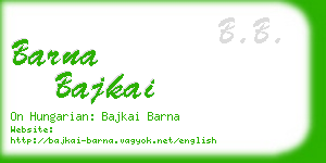 barna bajkai business card